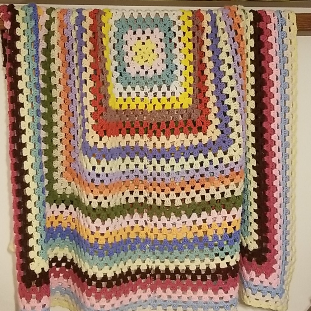 Beautiful handmade Afghan blanket 53x63